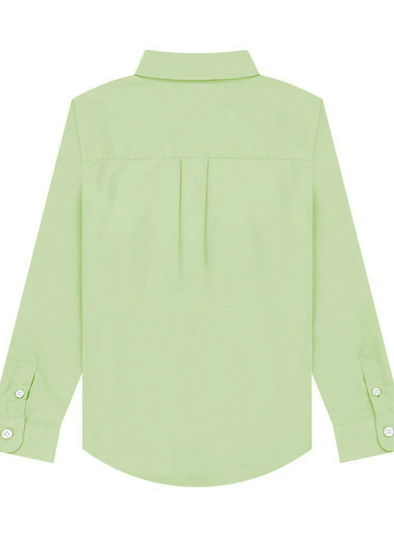 جيوردانو Kid's Cotton Oxford Long Sleeve Shirt with Embroidery